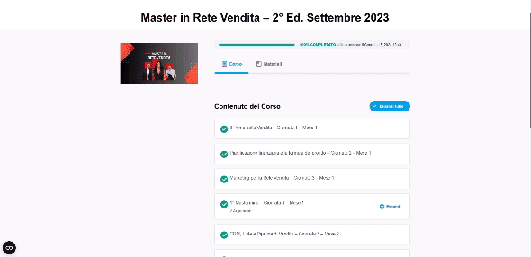 Video Feauture - Registrazioni Area Riservata - Master in Rete Vendita(1)